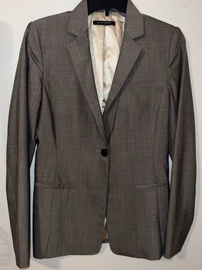 Elie Tahari Women's Charcoal Gray Single-Button Blazer